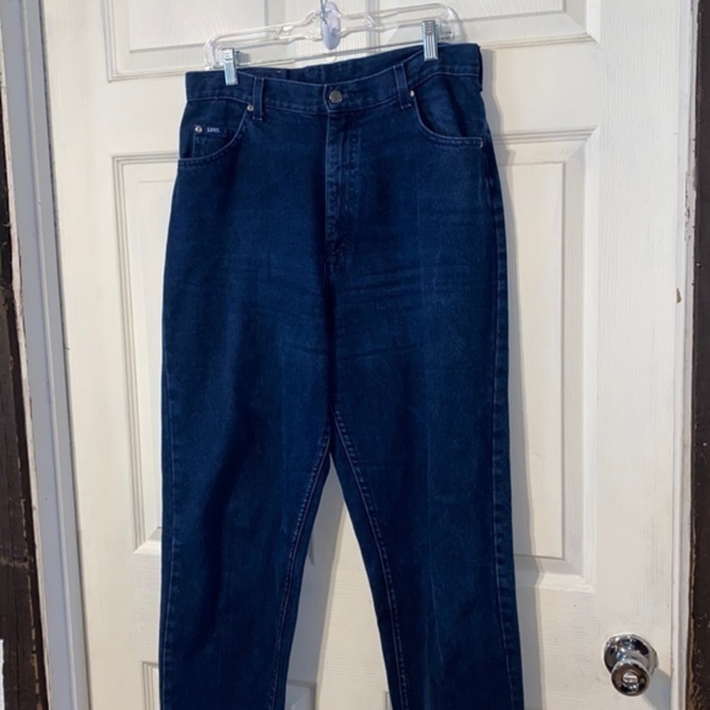 Vintage mom Lee jeans 16 long leather lee patch on‎ back